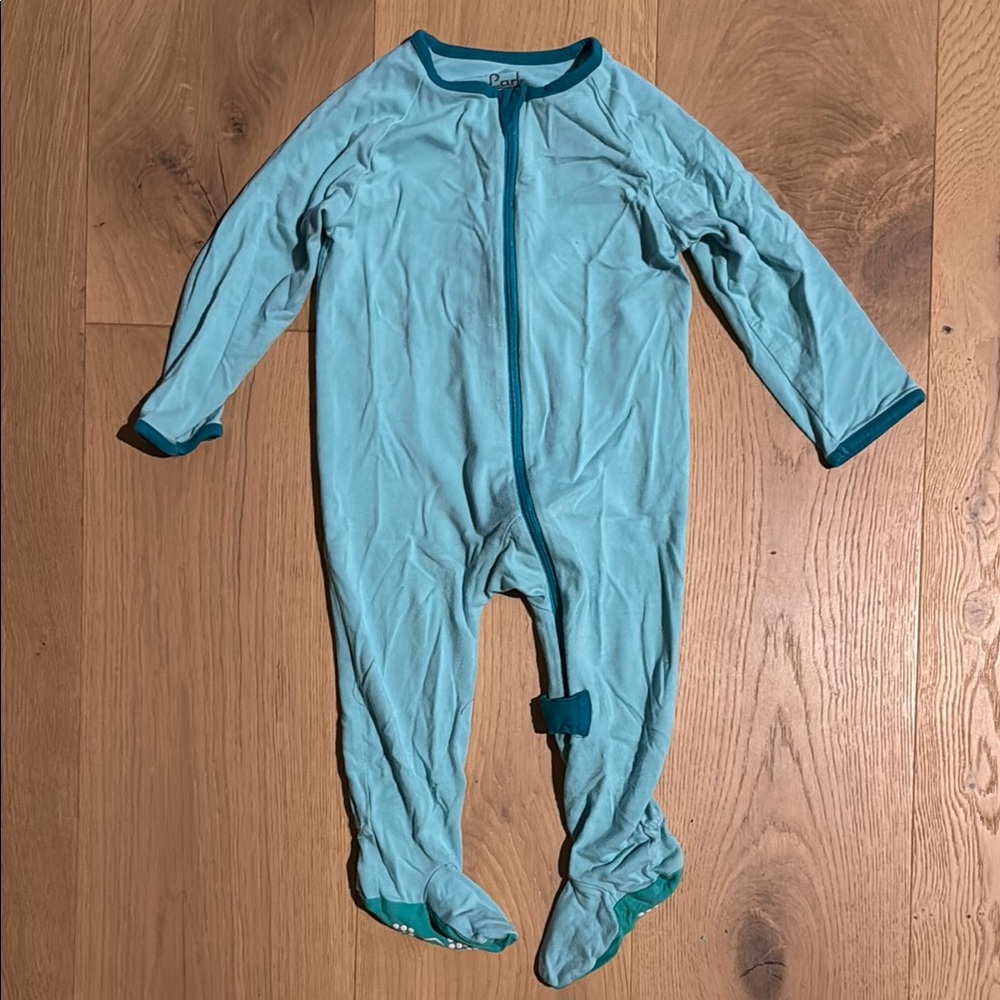 Lark Bamboo Blue Toddler Footie Pajamas - 18M